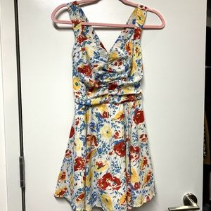 supreme la la Japanese band Floral cross back mini dress
